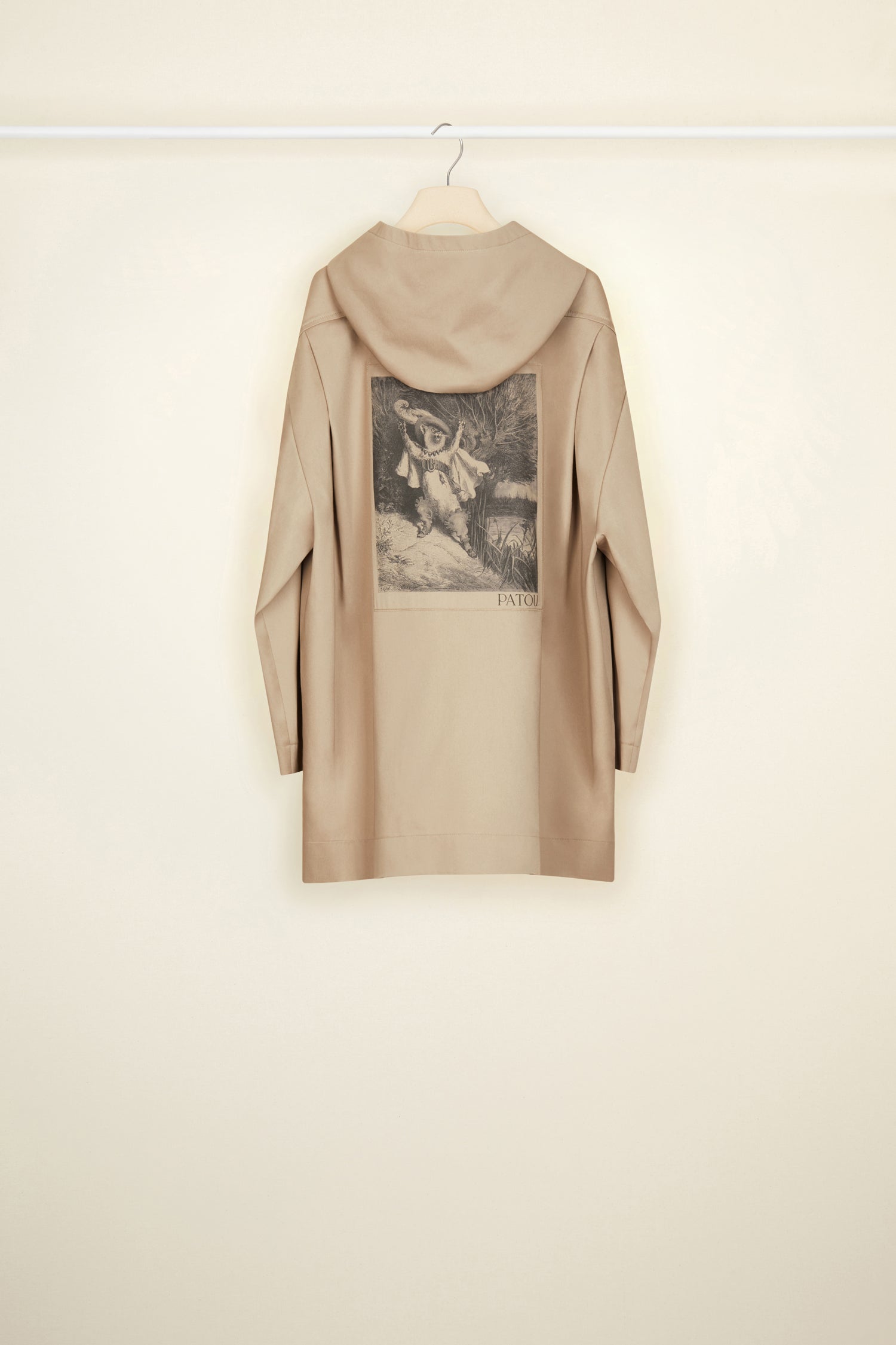 Patou OU010 parka coton bio beige capuche oversize XS