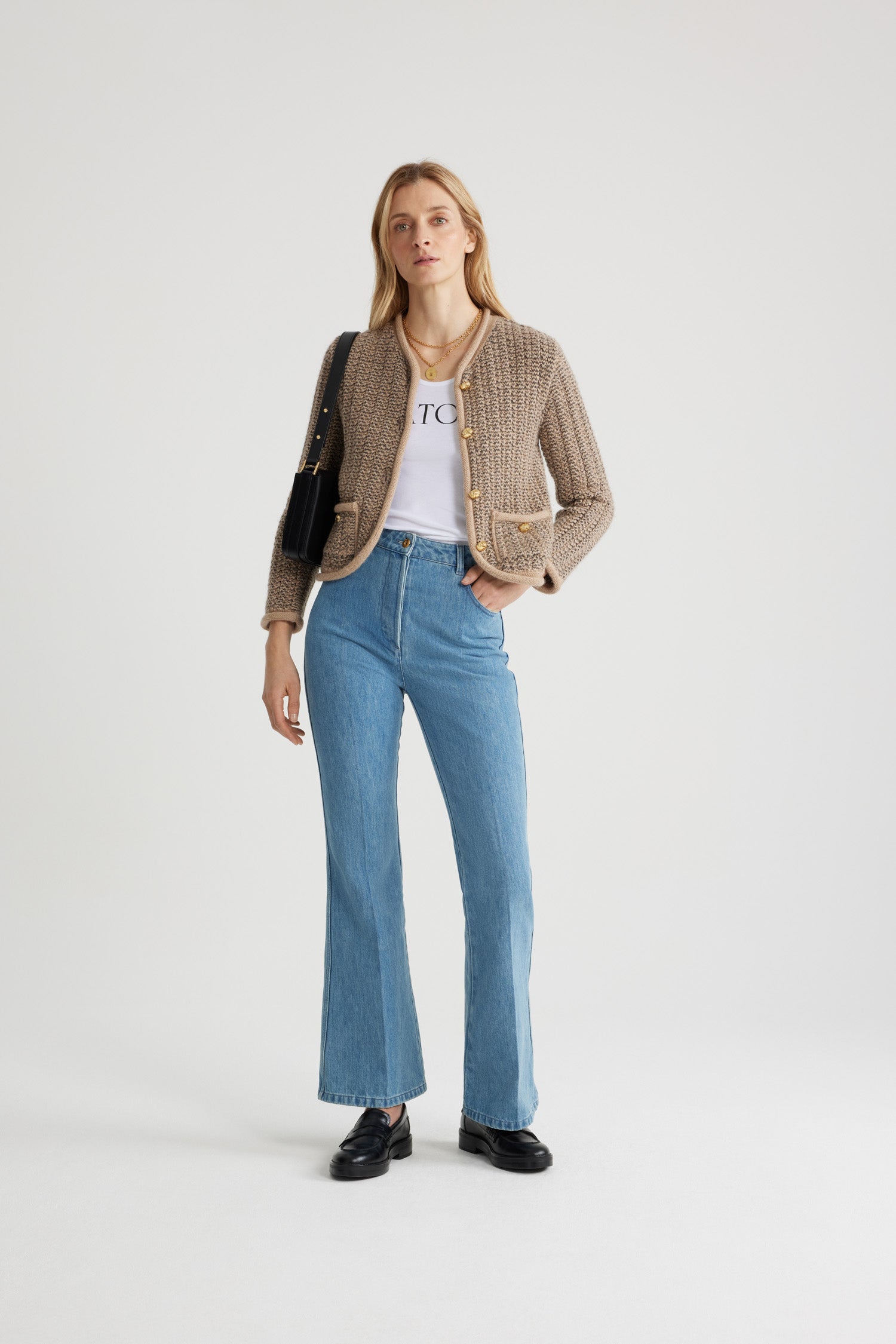 Patou Jackets veste alpaga beige XS-XL cintrée