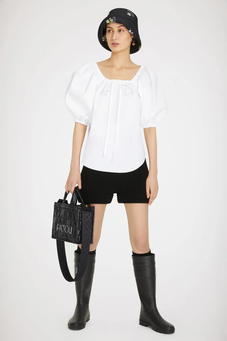 Patou TO030 top blanc coton bio col carré