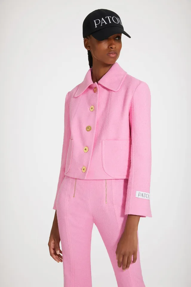 Patou JA031 veste tweed coton Begonia Pink courte