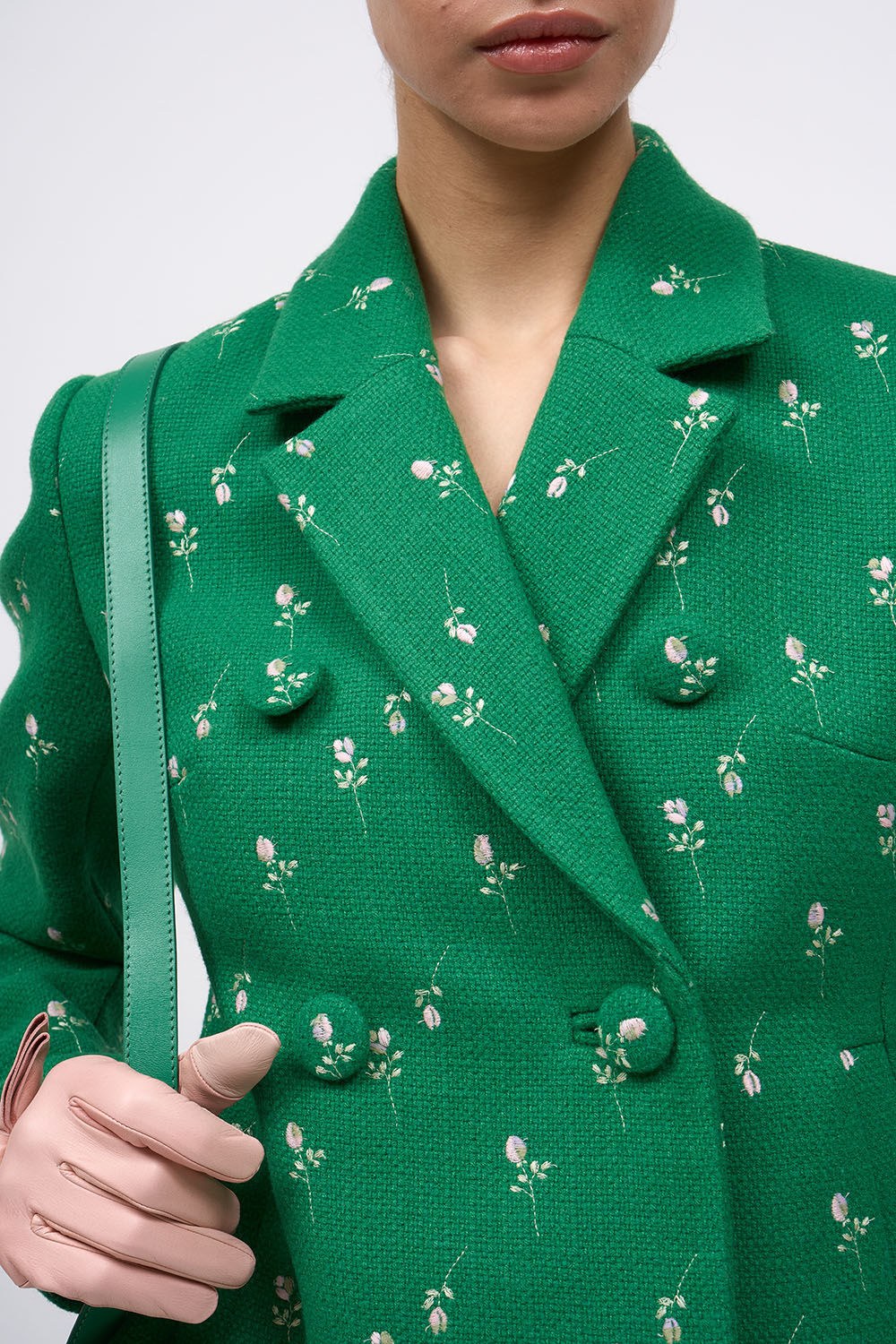 Paul & Joe Louane veste courte cintrée brodée vert