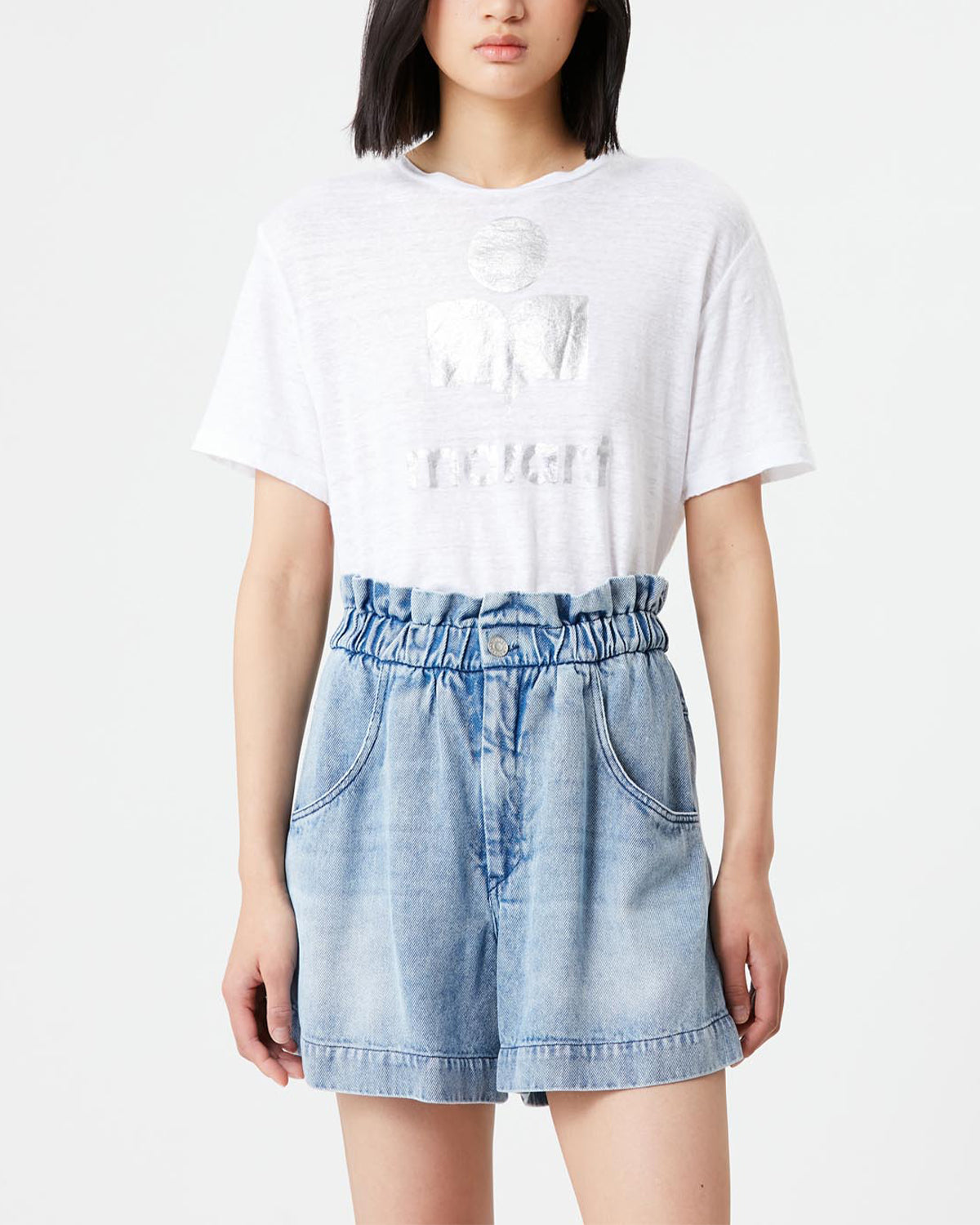 Isabel Marant Zewel t-shirt en lin blanc logo