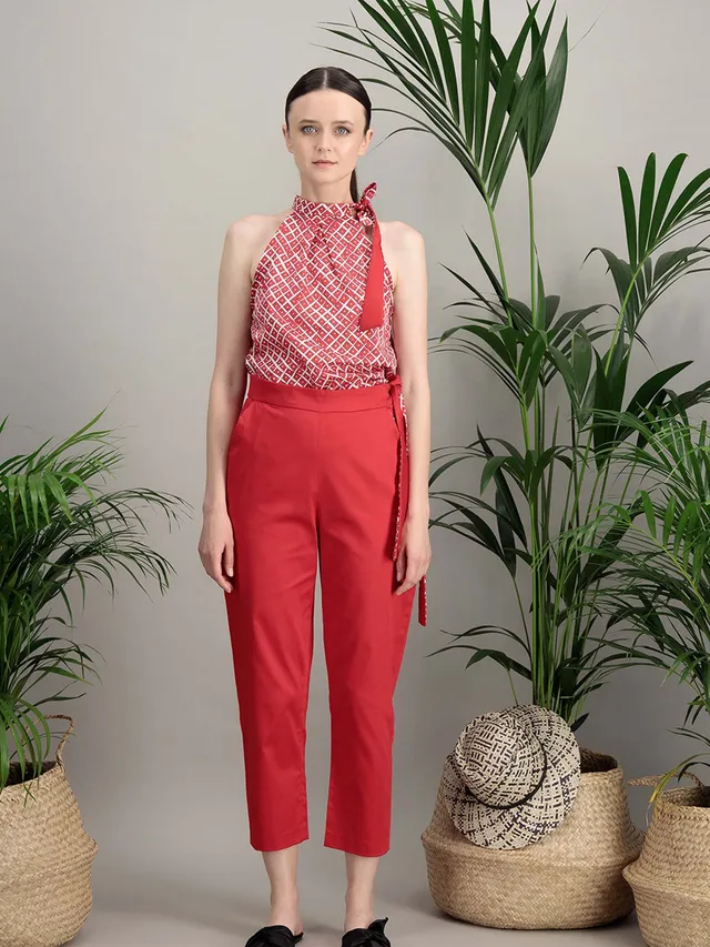 Anahide Saint André Arbor pantalon coton stretch noué