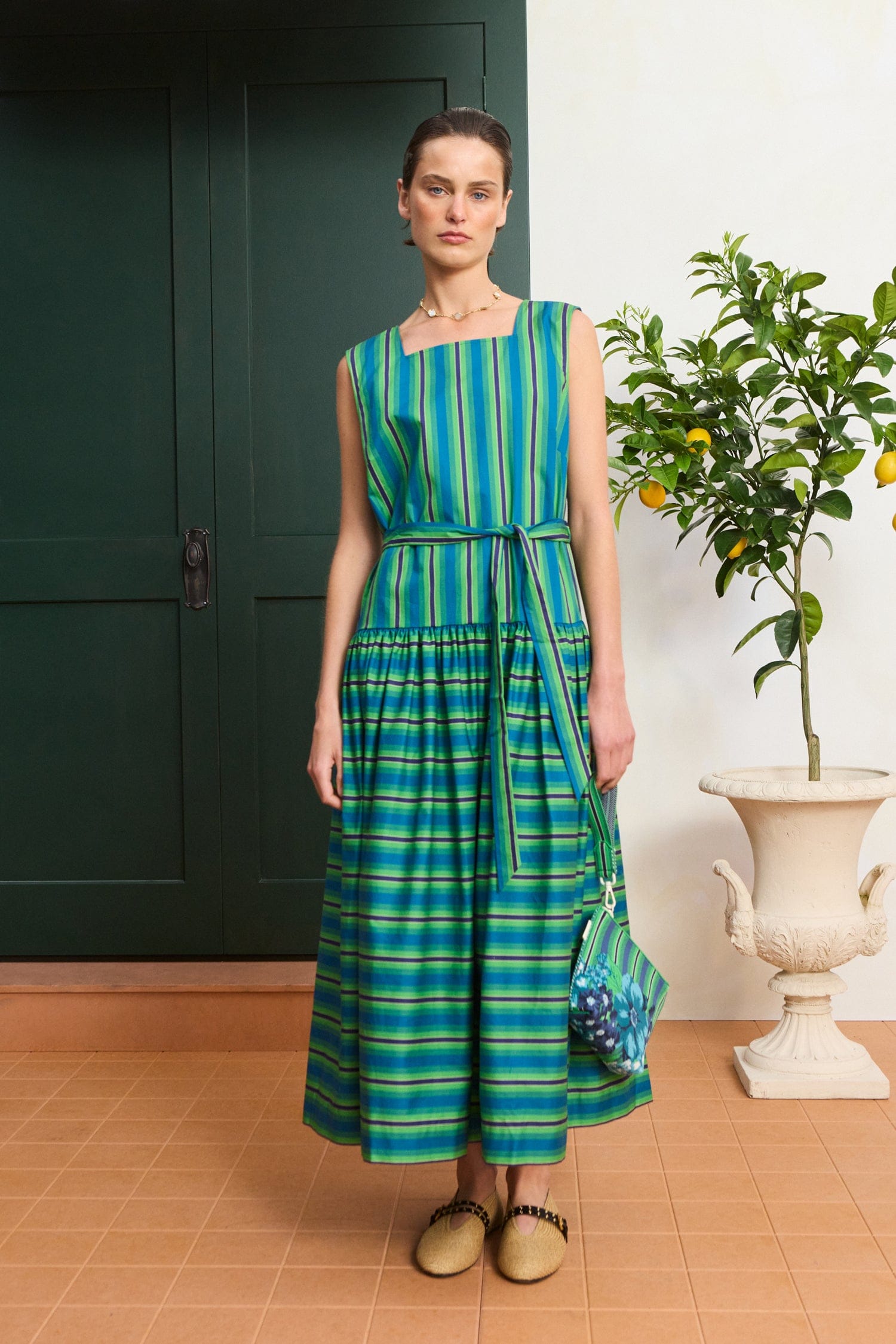 Alemais Margo robe midi coton bio sans manches