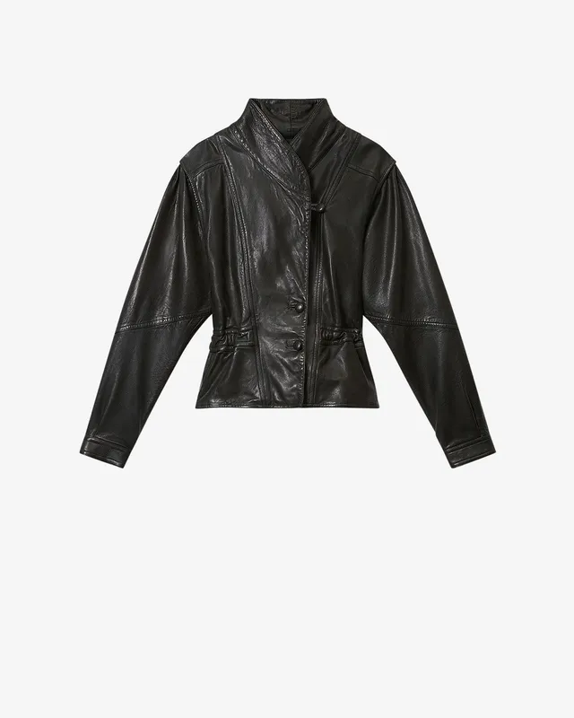 Isabel Marant Tressy veste cuir noir agneau