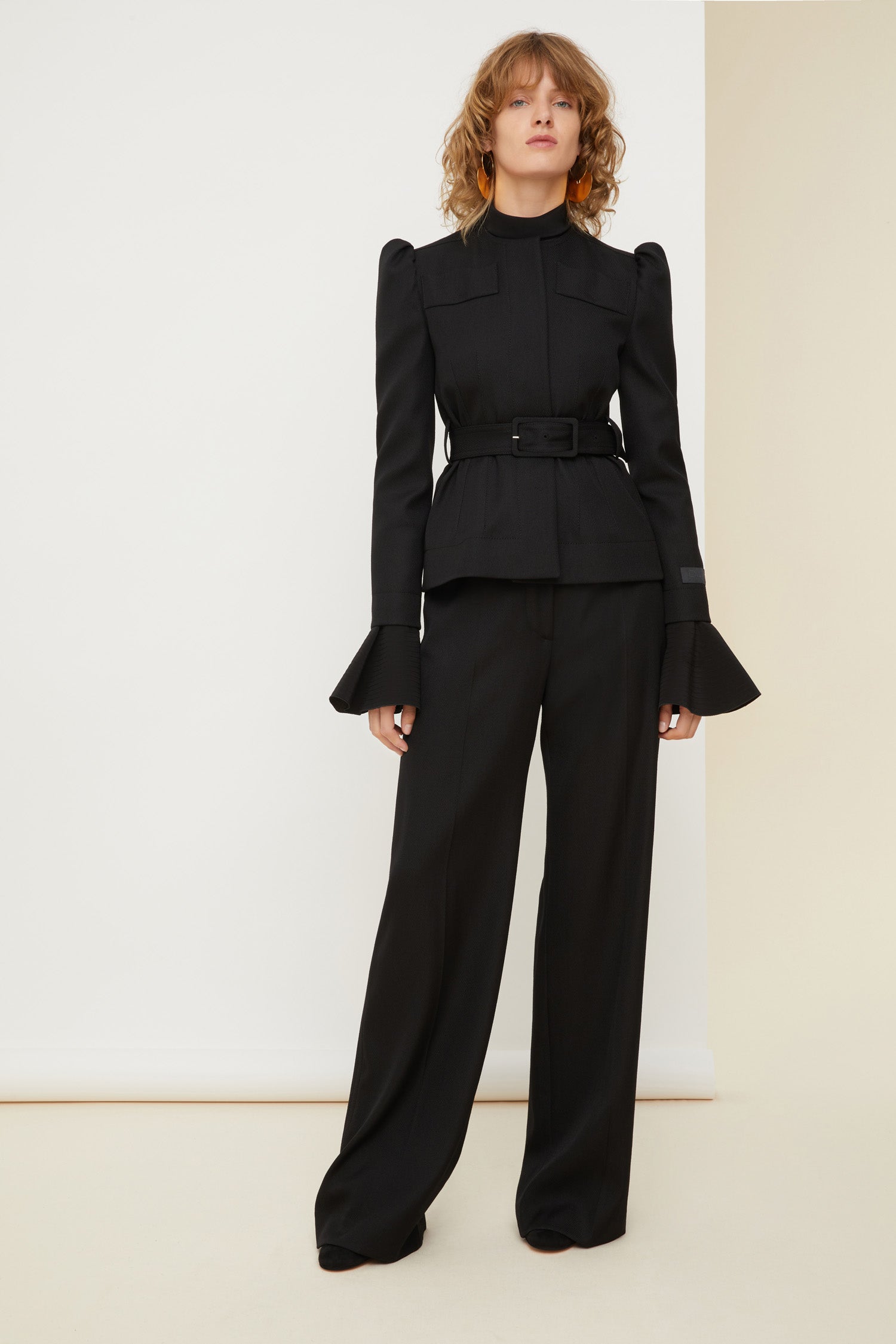 Patou H21JA0140071999B veste laine noire cropped