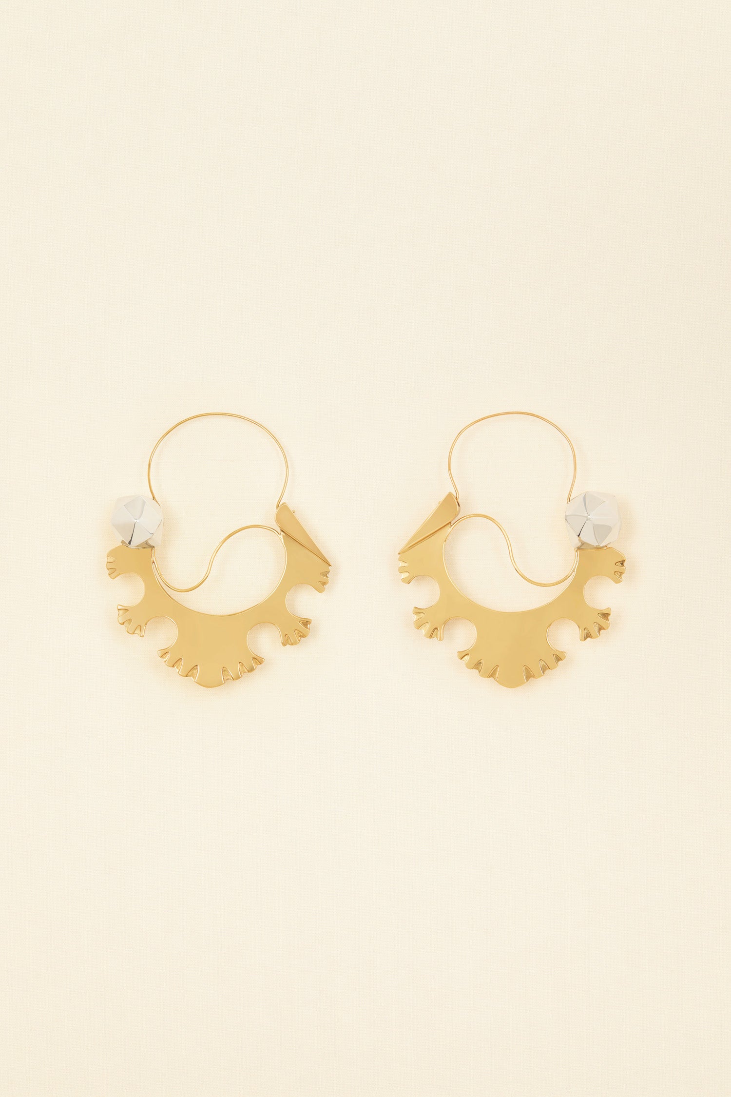 Patou Jewellery JW053 créoles larges bicolore or argent TU