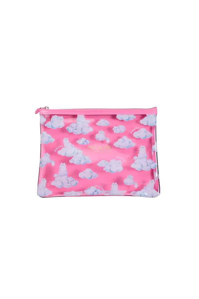 Paul & Joe pochette transparente rose nuages Gipsy