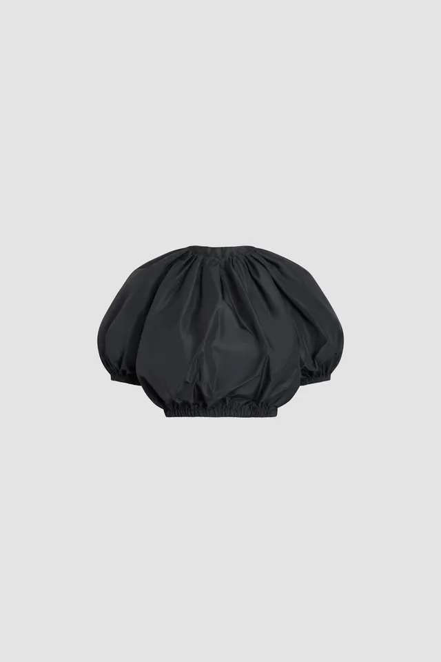 Patou TO177 top bustier noir faille recyclée crop