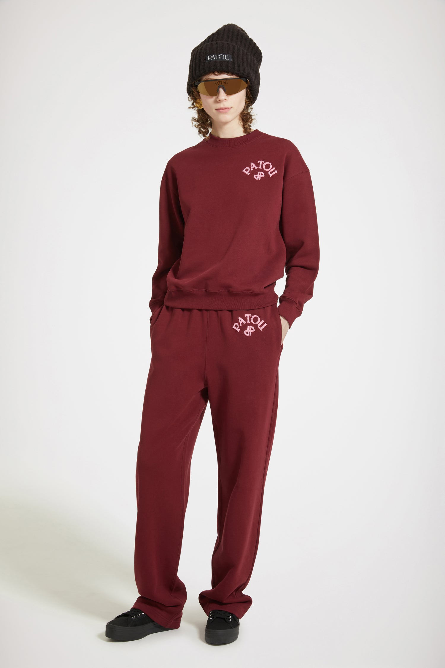 Patou H23JE0909985496B jogging ruby wine coton bio XS-XXL