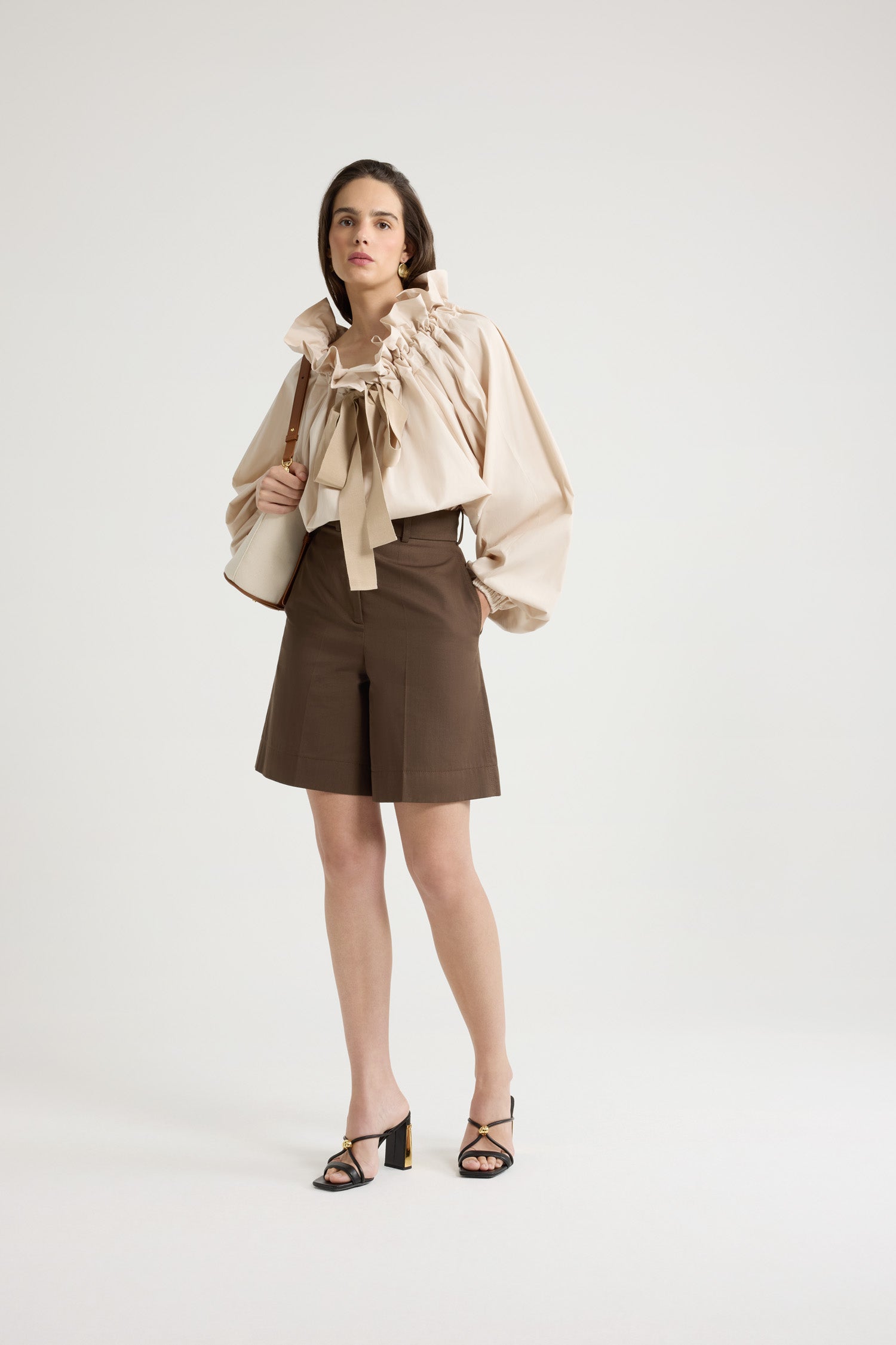 Patou P25TO0170017117B top popeline coton beige Tapioca