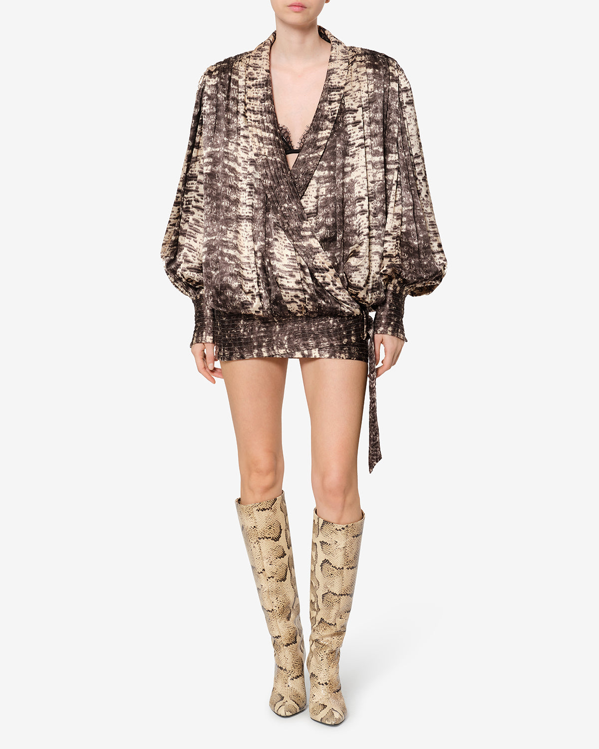 Isabel Marant Robes Dilja RO1199FB robe soie beige
