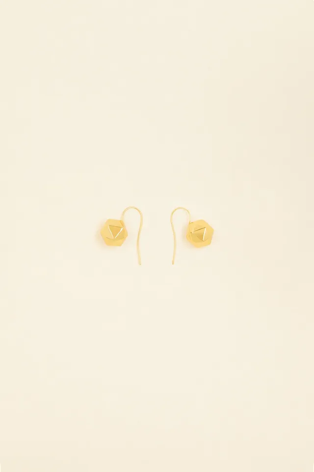 Patou JW062 boucles dorées perle facettée laiton