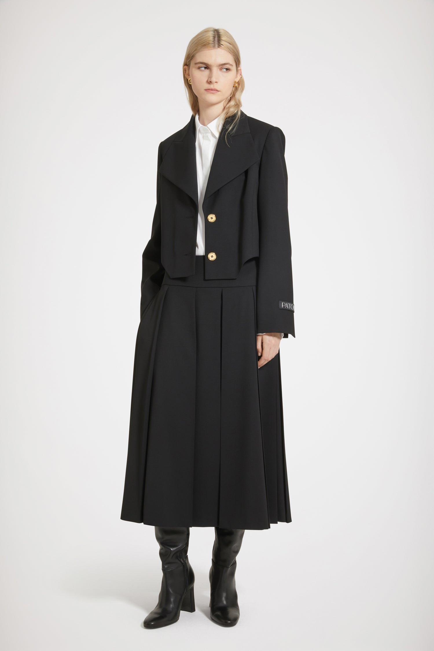 Patou H23JA0320103999B veste noire 34-44 sergé laine