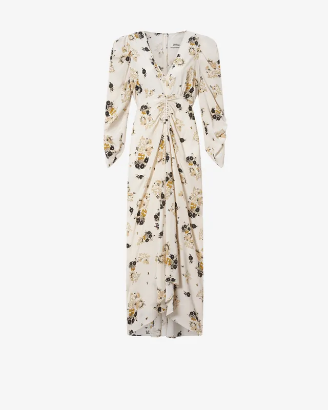 Isabel Marant Albini robe écru soie fleurie