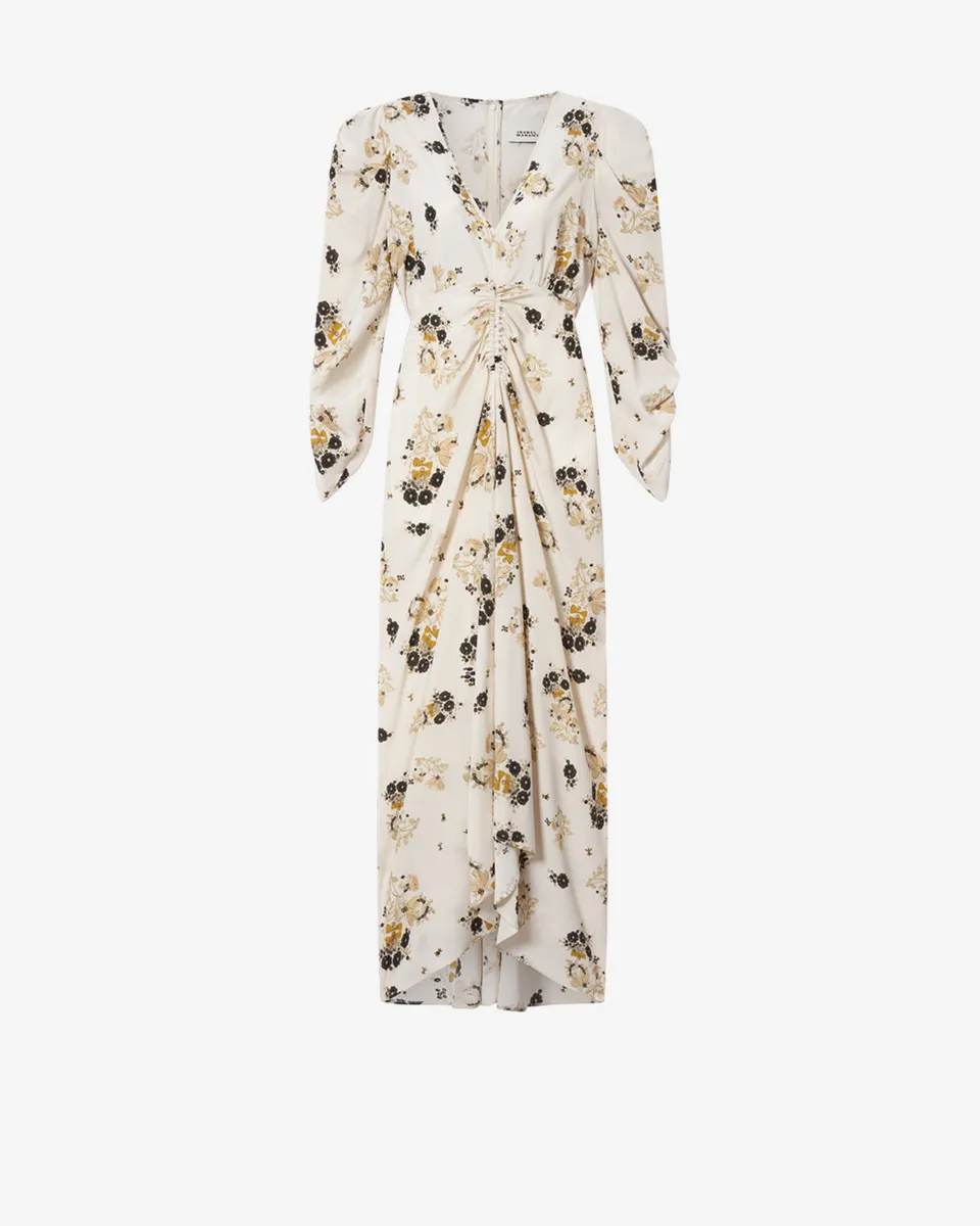 Isabel Marant Albini robe écru soie fleurie