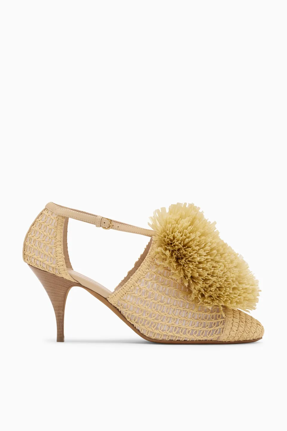 Ulla Johnson Raffia escarpin sable beige talon 75 mm