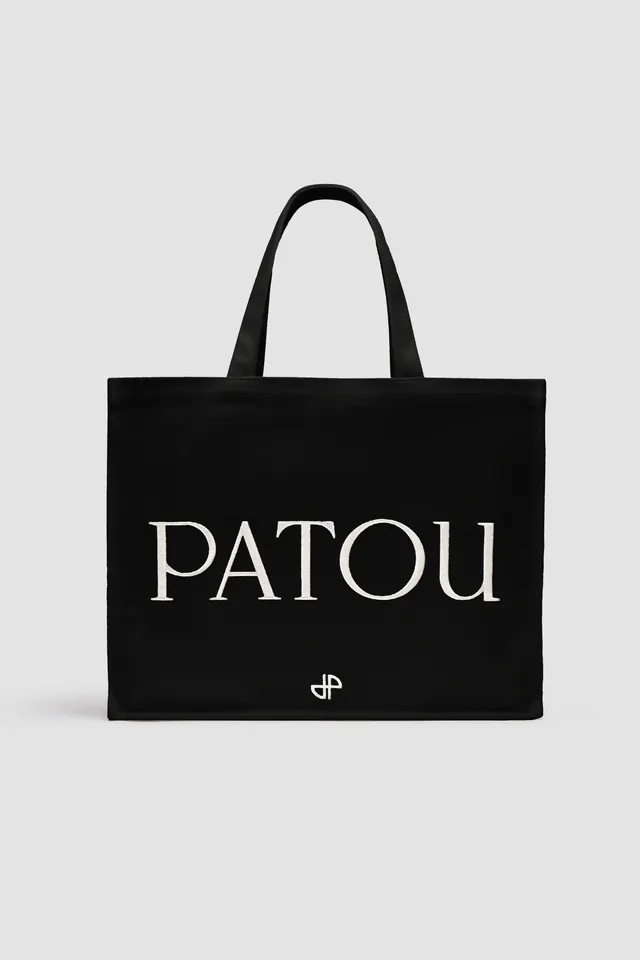 Patou P24AC0450076999B tote noir toile coton