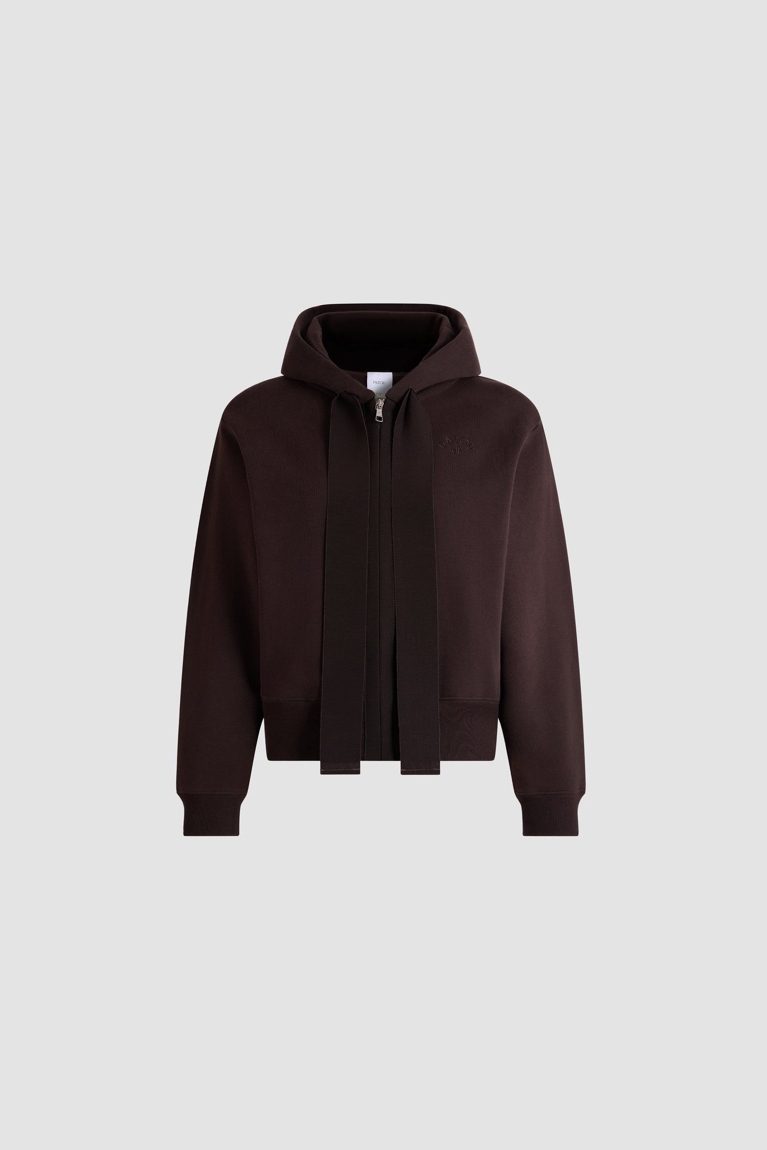 Patou JE270 hoodie sweat zippé coton mocha
