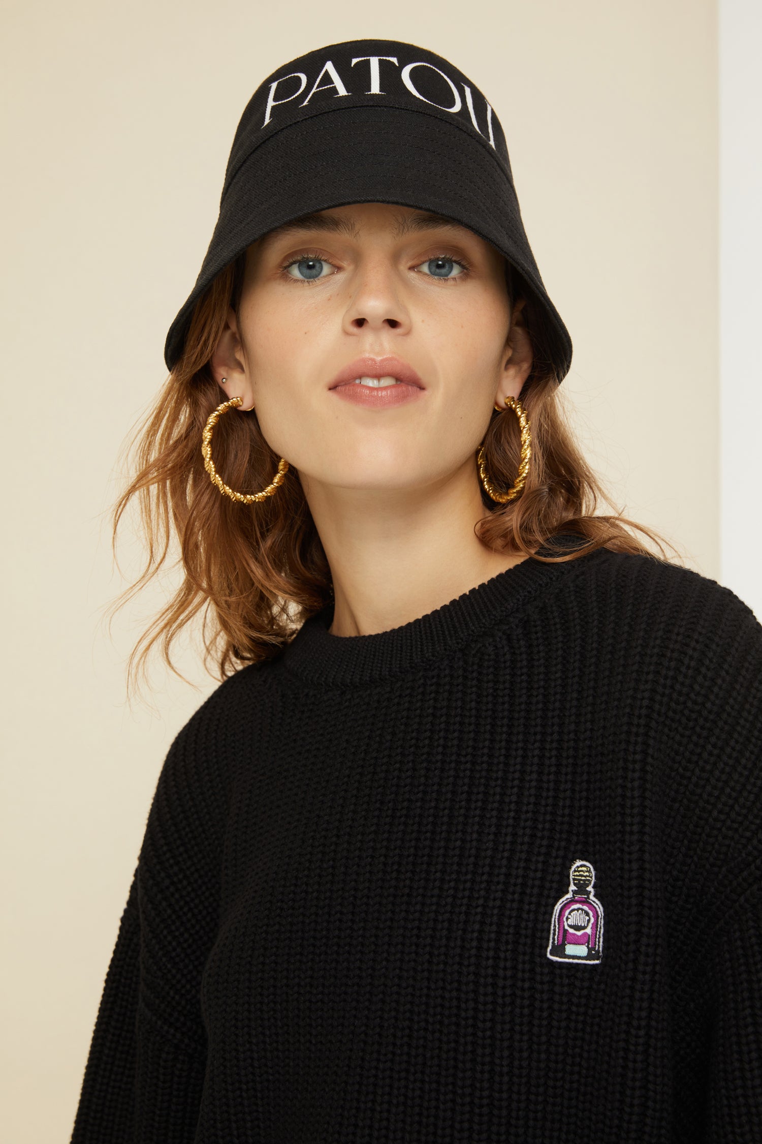 Patou P22KN081 pull laine noir oversize XS-XL