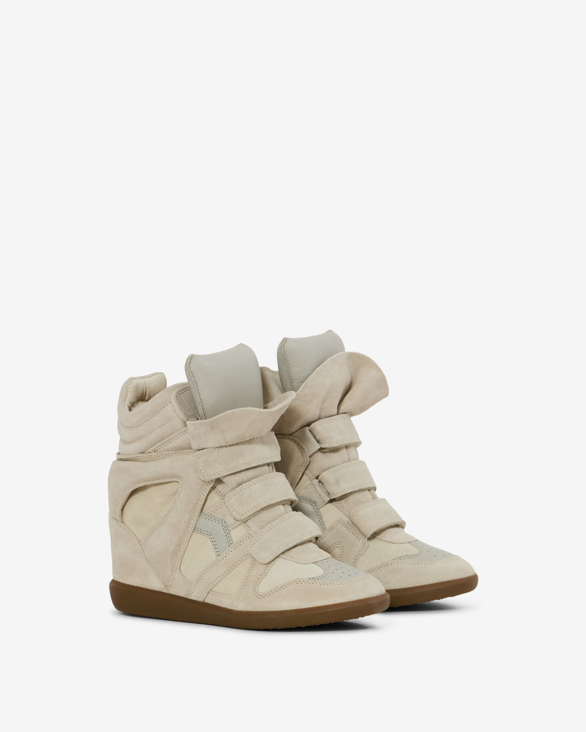 Isabel Marant Bekett baskets compensées cuir écru