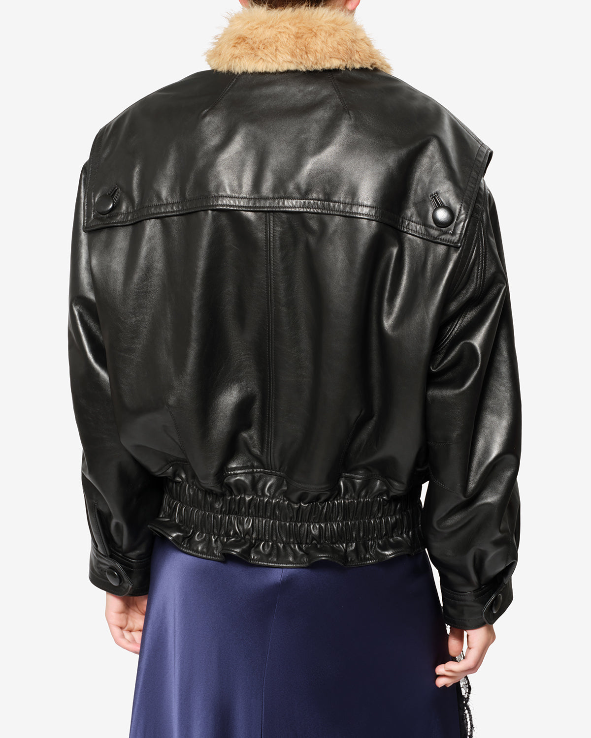 Isabel Marant Valina veste cuir agneau oversize noir