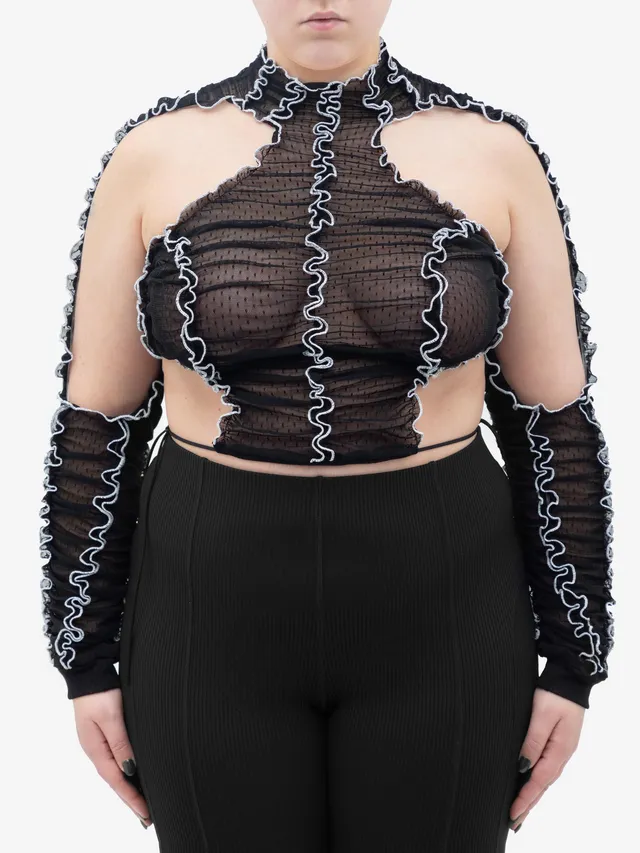 Ester Manas Signature Crop Top noir ruché 34/44 44/50