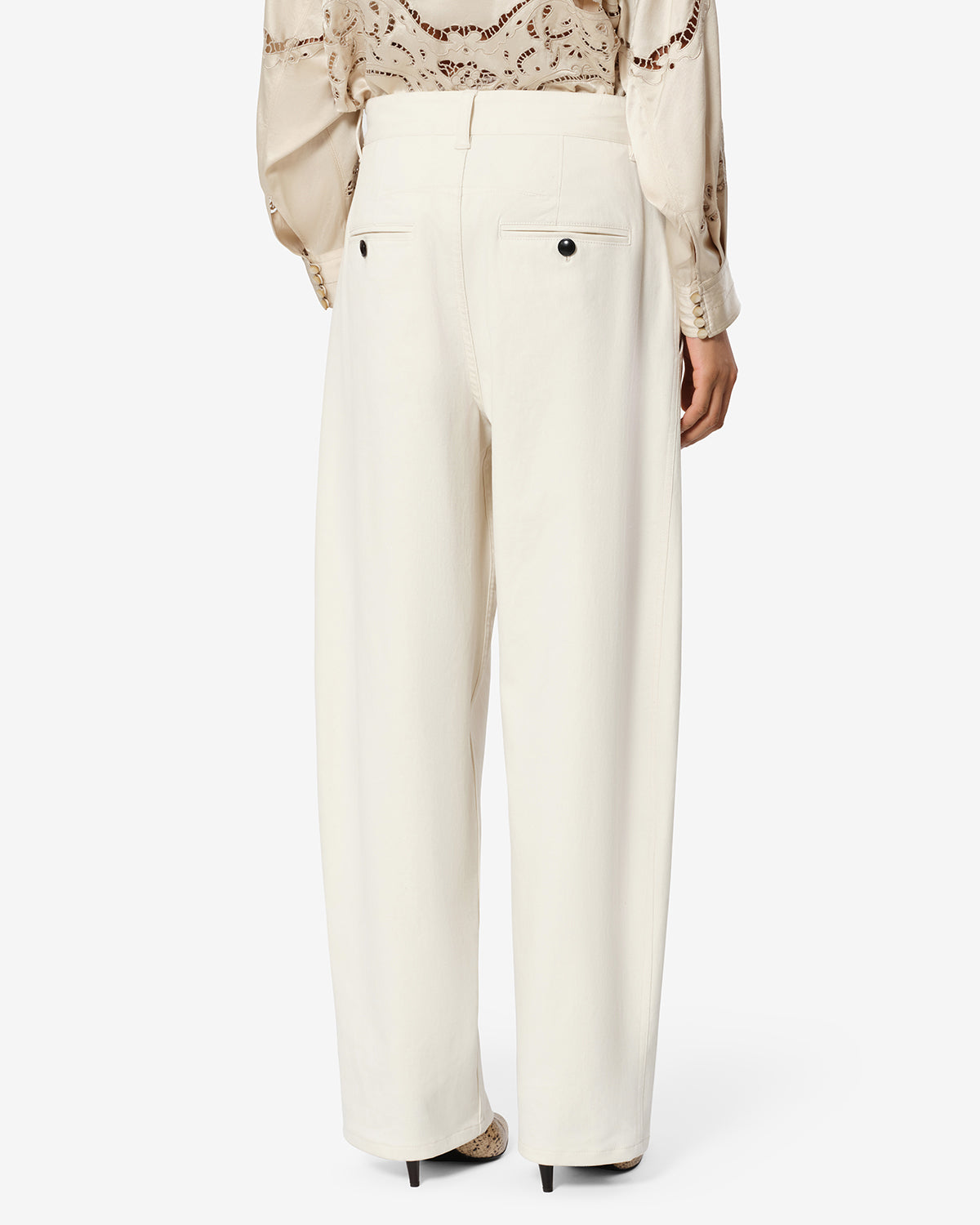 Isabel Marant Lenadia pantalon large écru coton