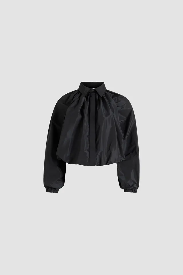 Patou H25BL050 blouse ballon noire faille recyclée