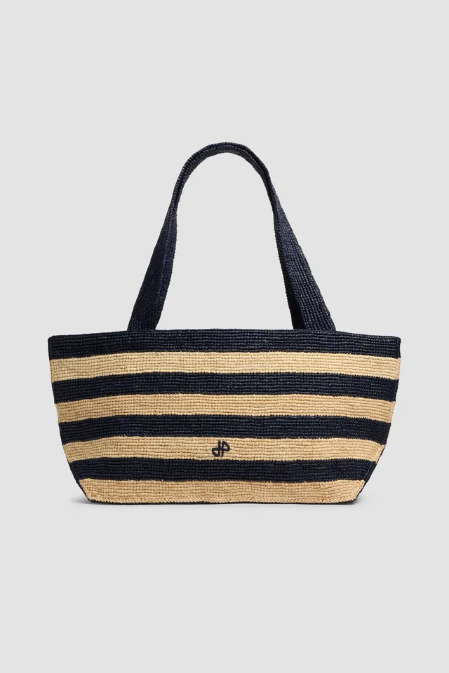 Patou AC133 grand tote bag raphia rayé Offshore Stripes TU