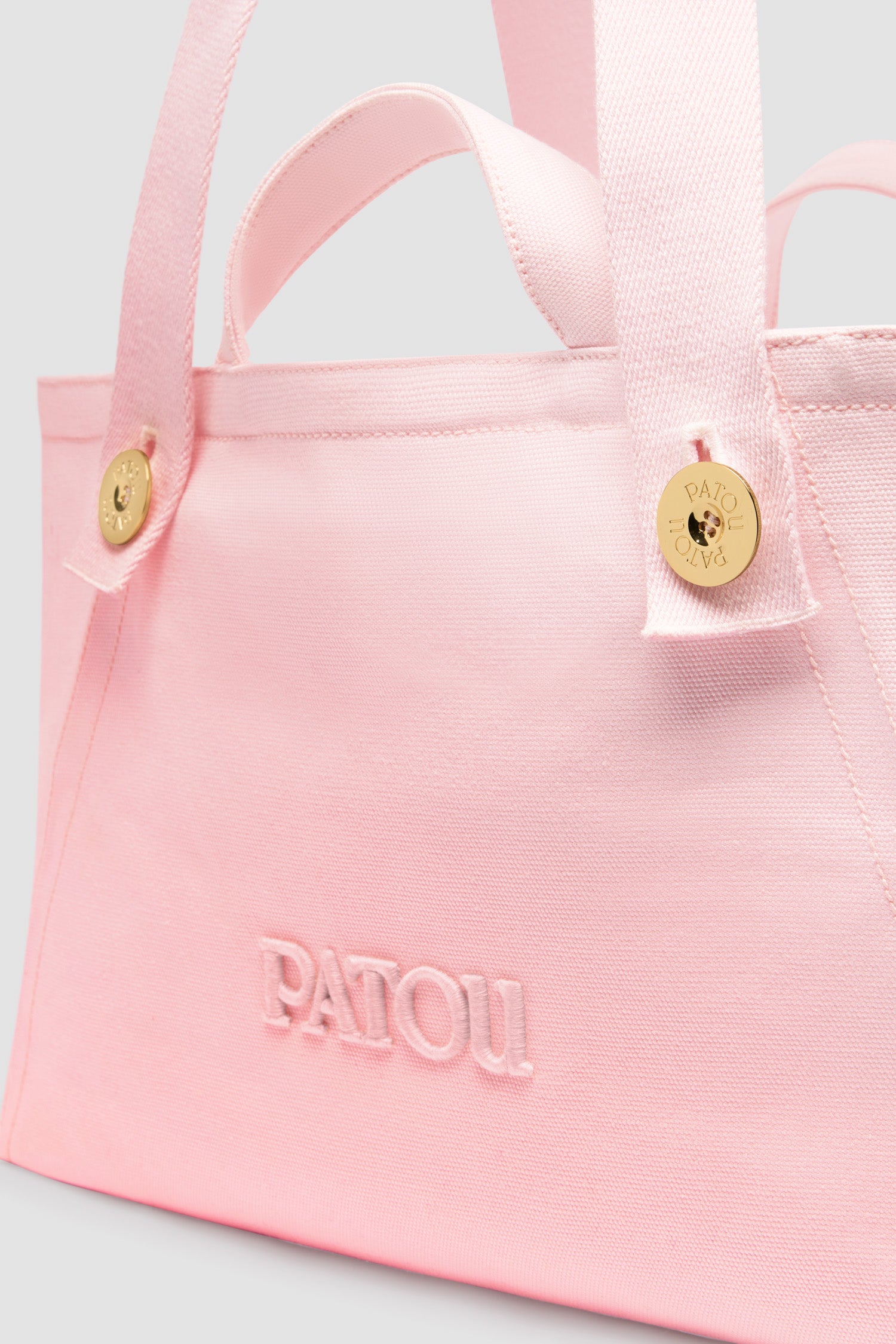 Patou AC0890076457P sac cabas Primrose Pink toile logo