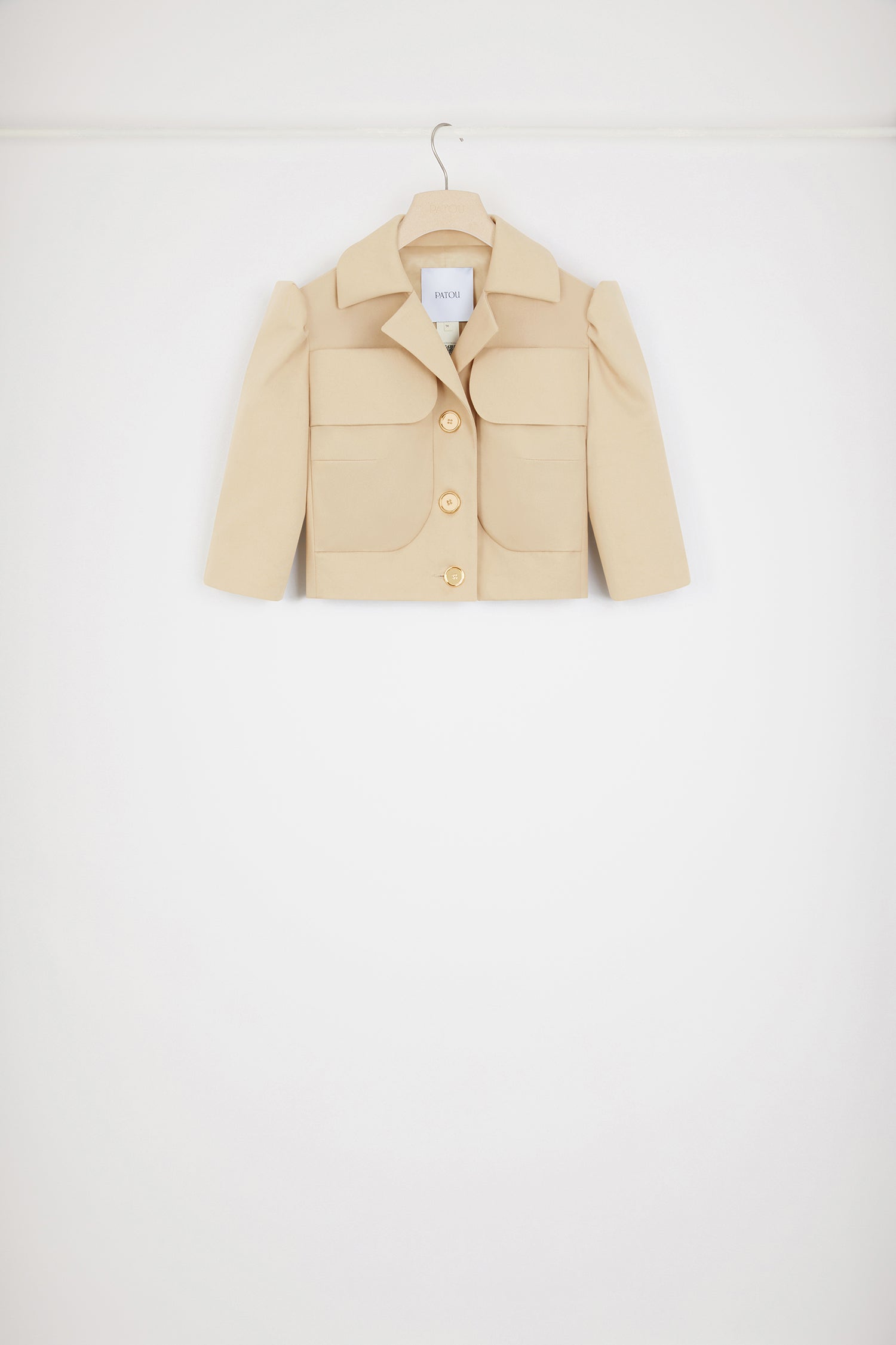 Patou JA039 veste cropped beige gabardine coton