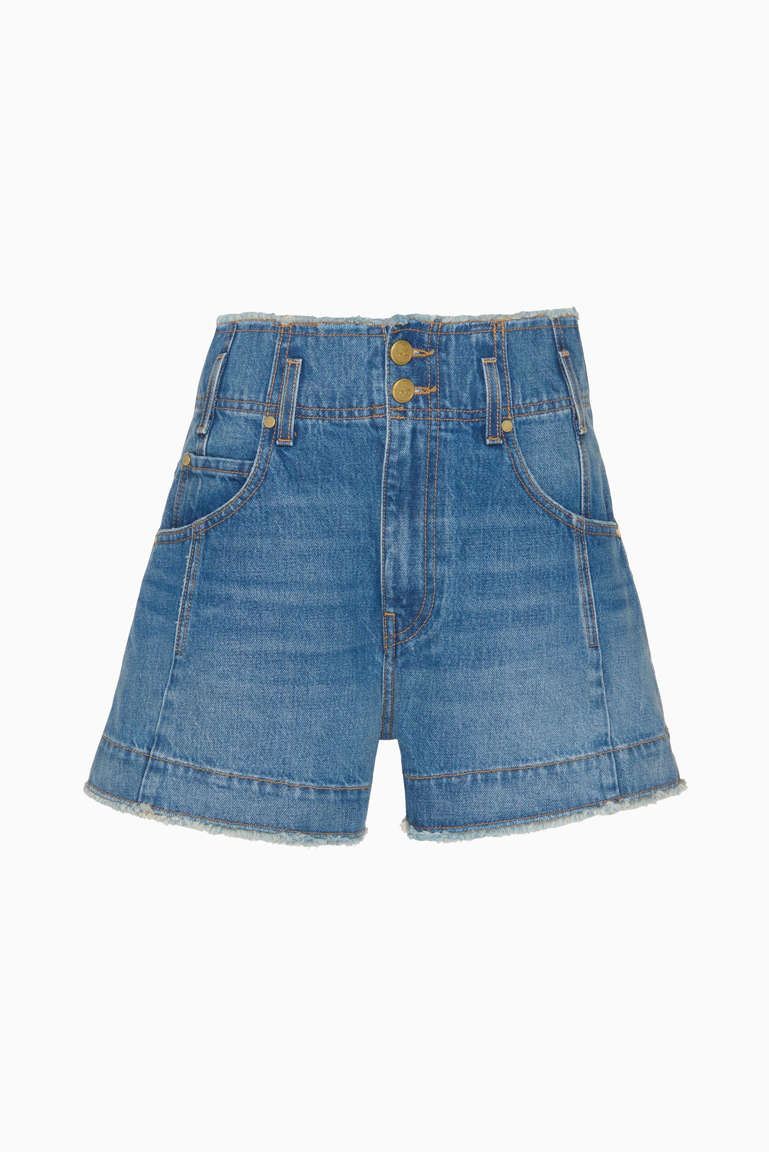 Ulla Johnson Denim Charlotte Short Danube Taille Haute