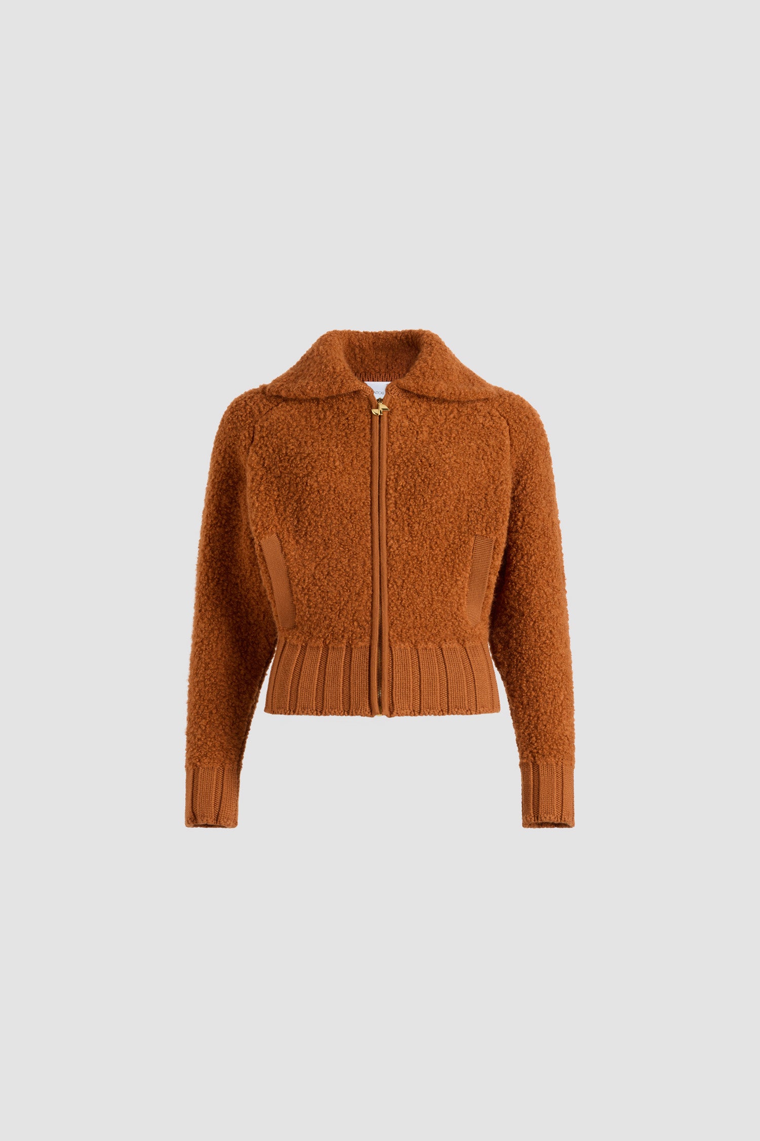 Patou KN289 bomber laine marron Pumpkin Spice bouclé