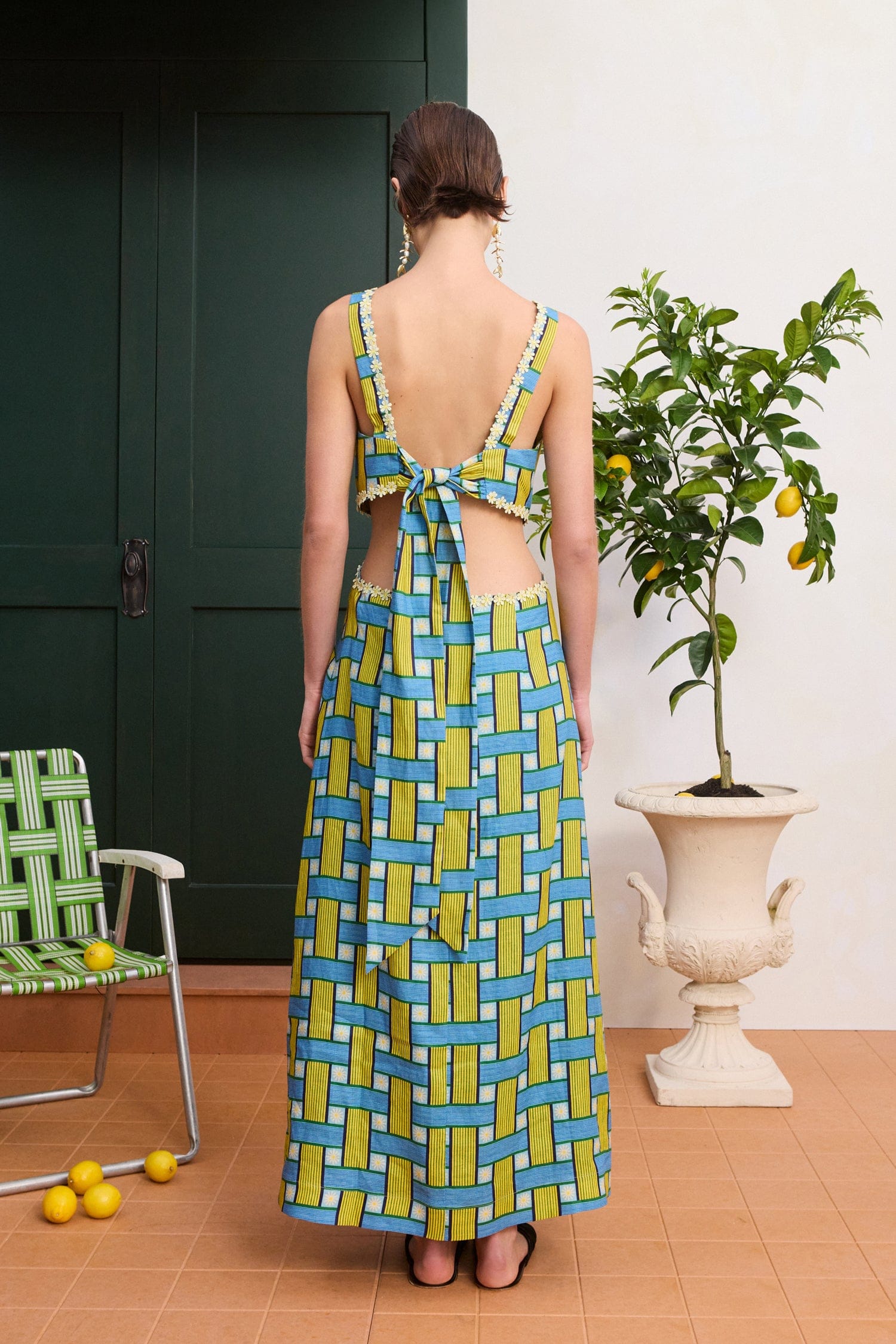 Alemäis Sunlounge Robe midi lin découpes taille