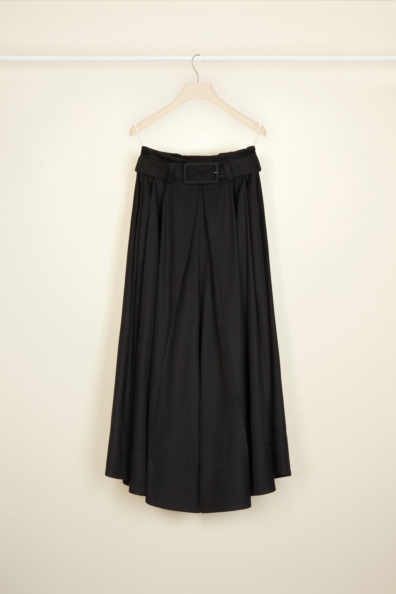 Patou H21SK016 jupe-culotte noire tricotine laine poches