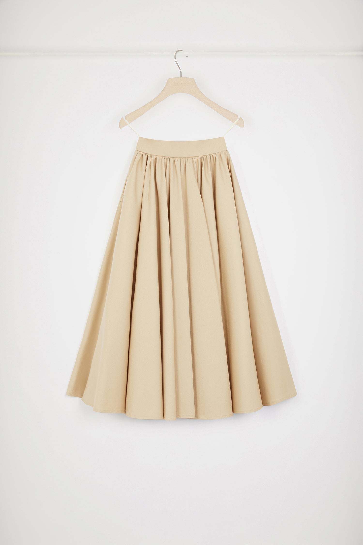 Patou P24SK064 jupe midi gabardine cottom Beige