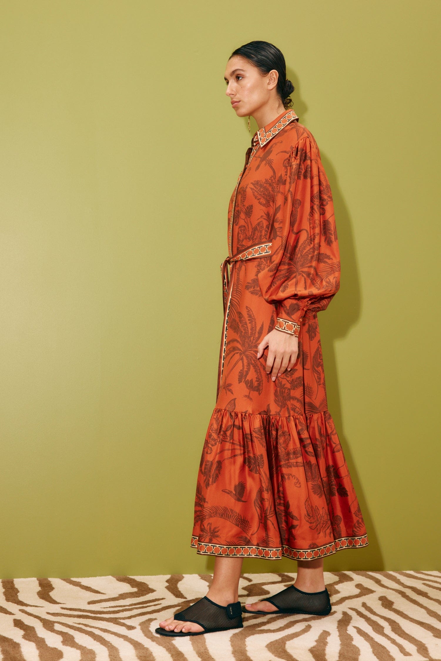 Alemaïs Dresses Monkey Dance Silk Shirtdress robe taille 8