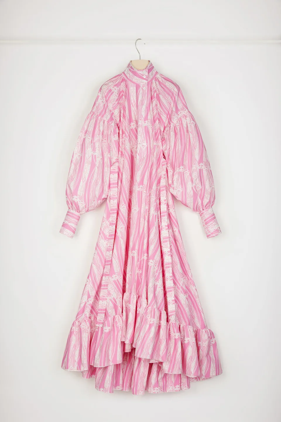 Patou DR107 Robe maxi coton bio rose imprimé