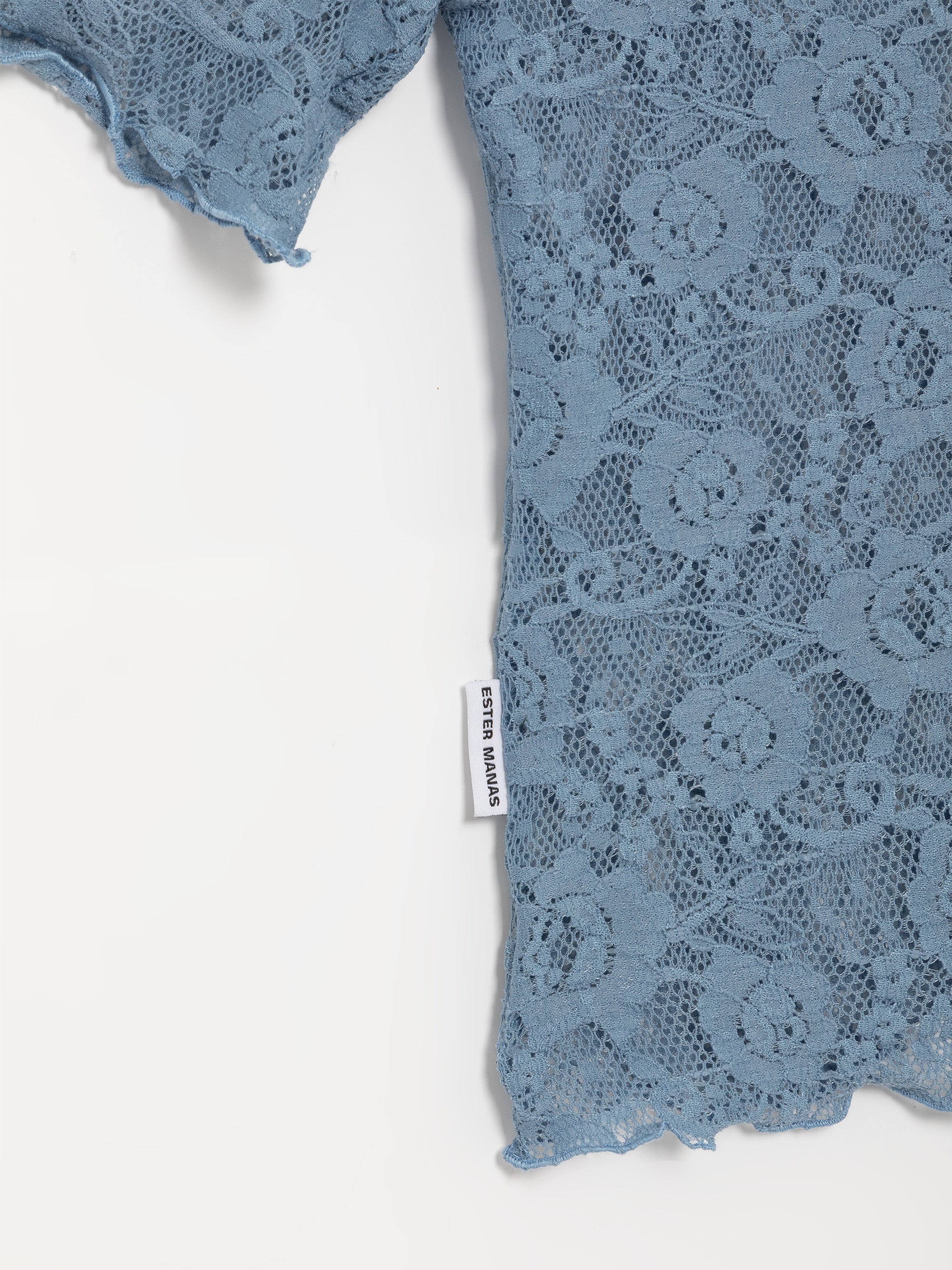 Ester Manas Floral Lace top dentelle bleu céruléen XS/S
