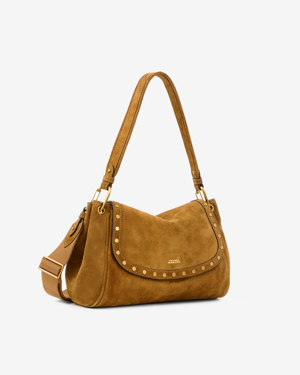 Isabel Marant Chany M sac cuir velours cognac 34 cm