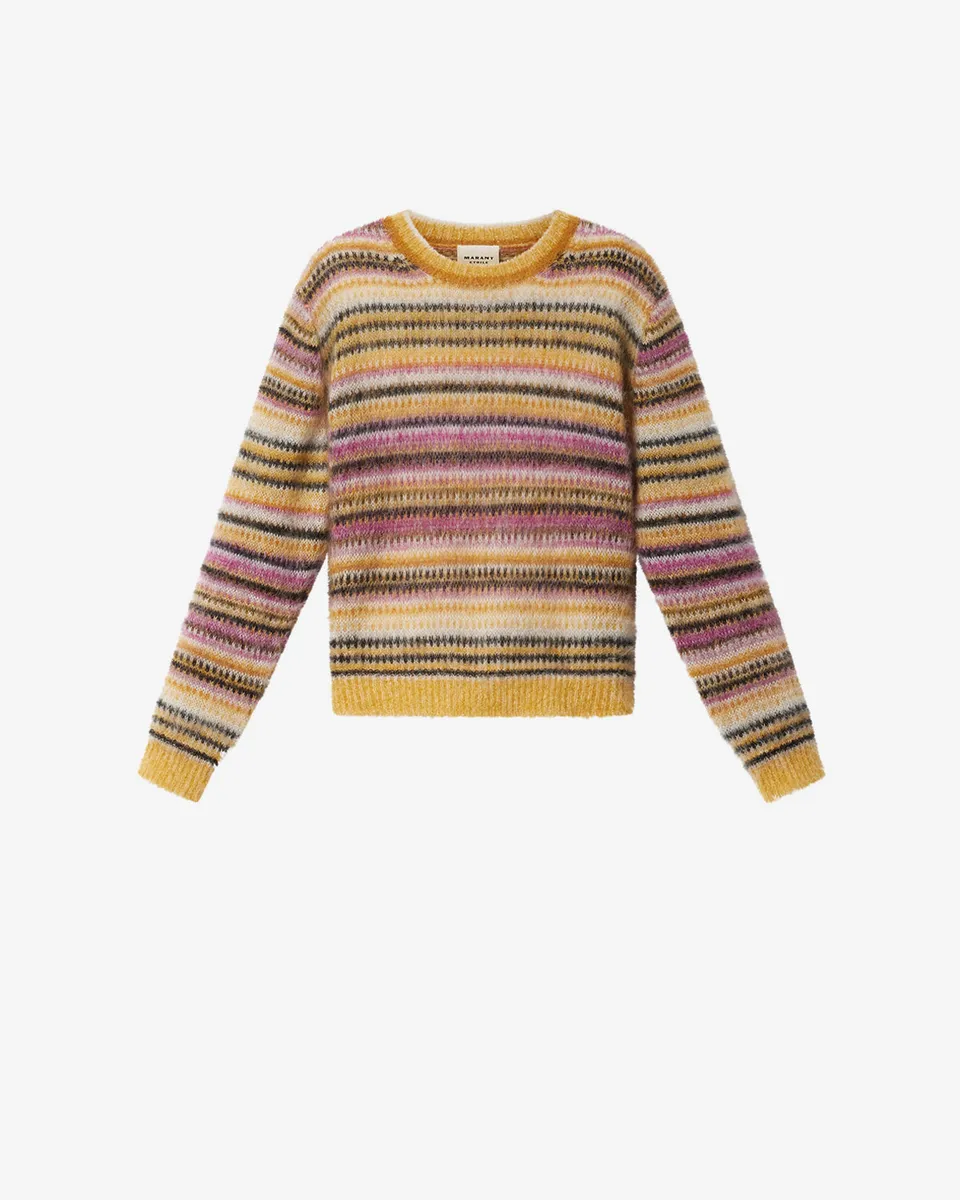 Isabel Marant Morine Pull mohair rayures mustard