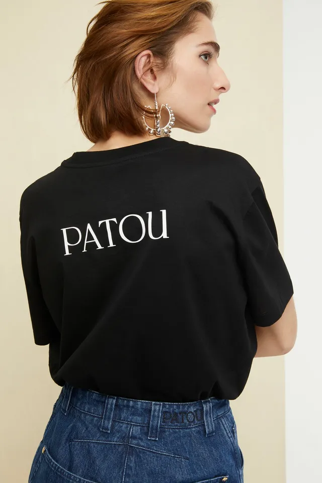 Patou T-Shirts tee coton bio noir XS-XL col rond
