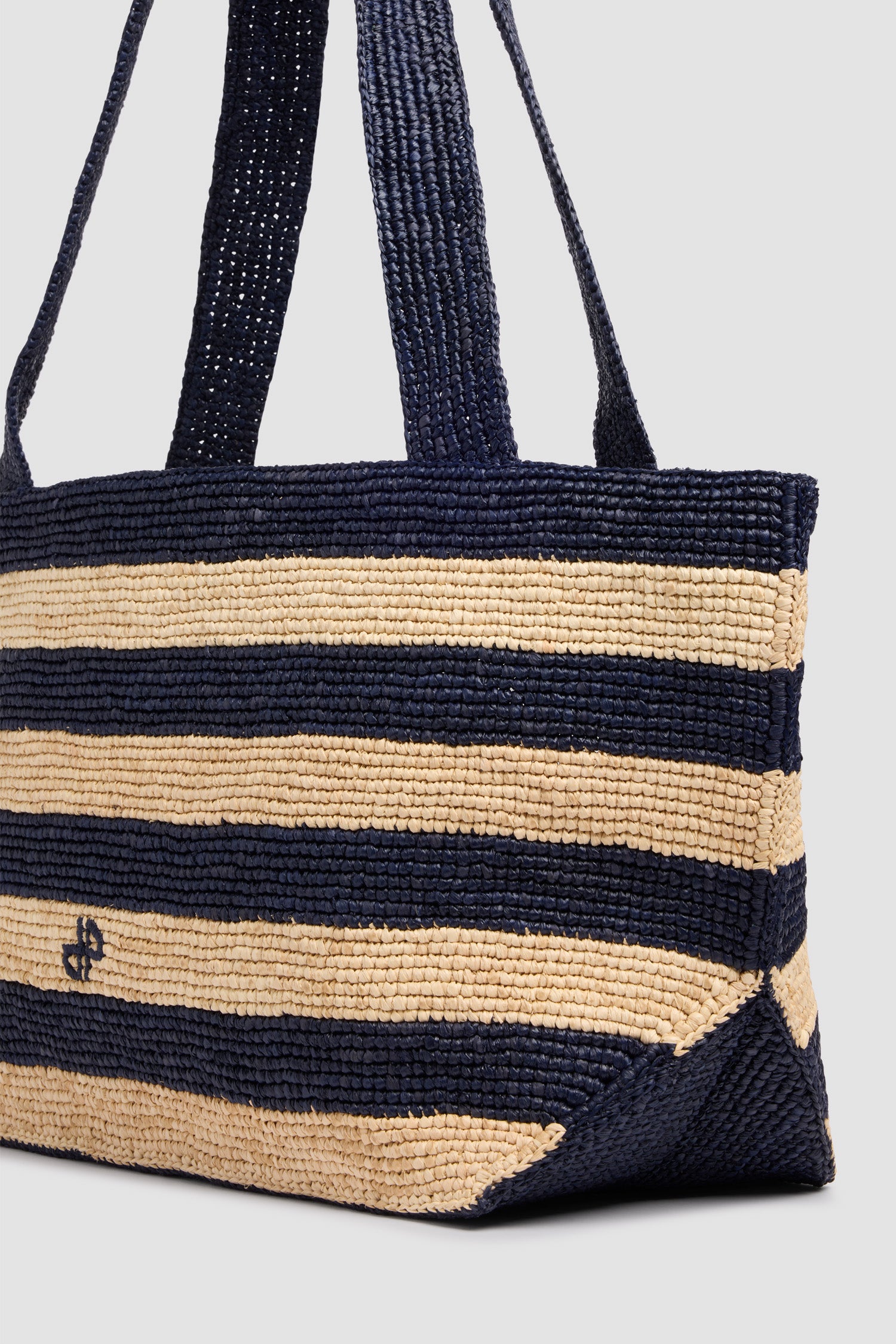 Patou AC133 grand tote bag raphia rayé Offshore Stripes TU