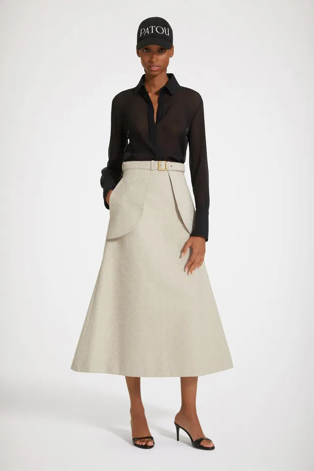 Patou P23SK03501335100 jupe midi jacquard medallion