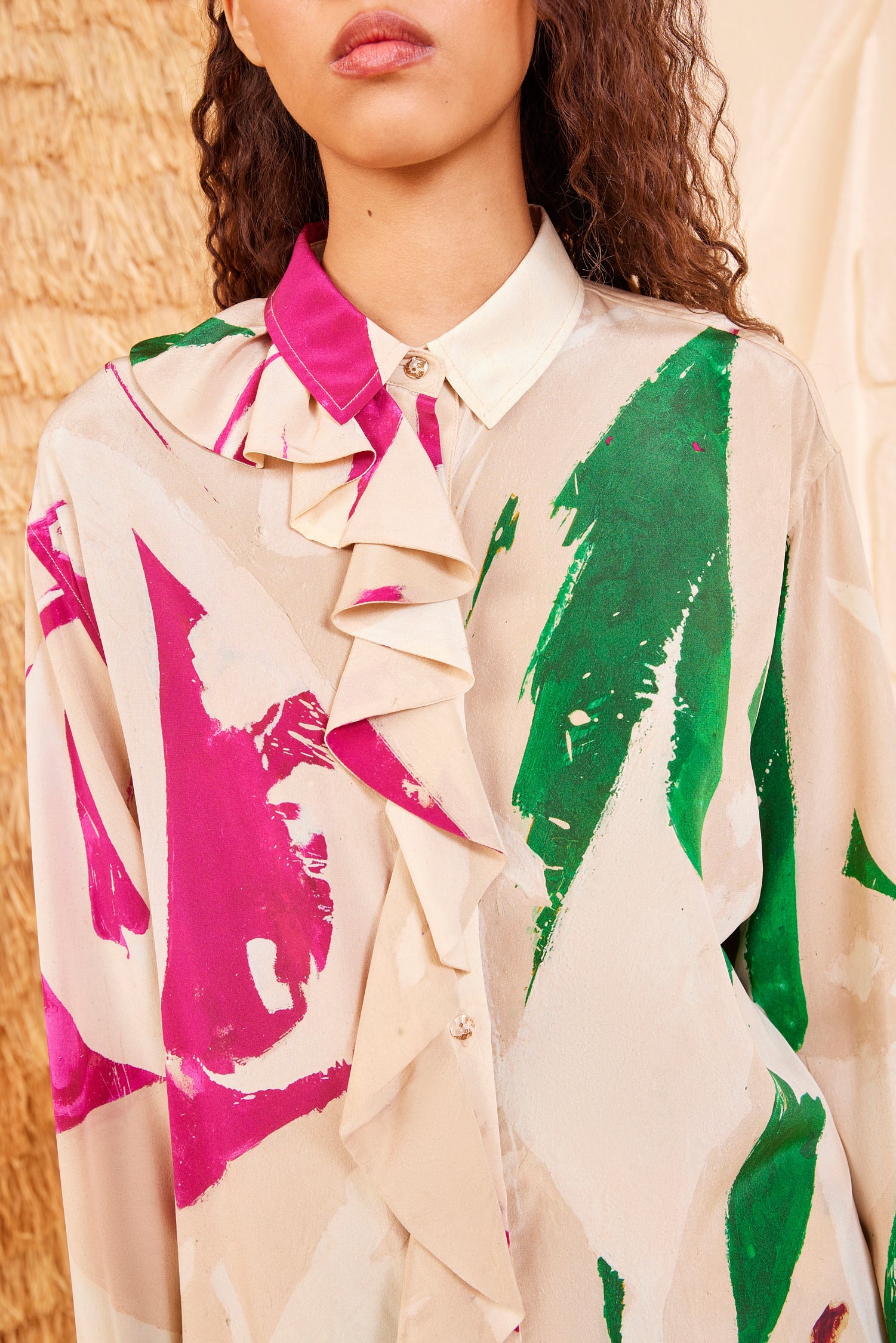 Ulla Johnson Study blouse soie Comet multicolore volants
