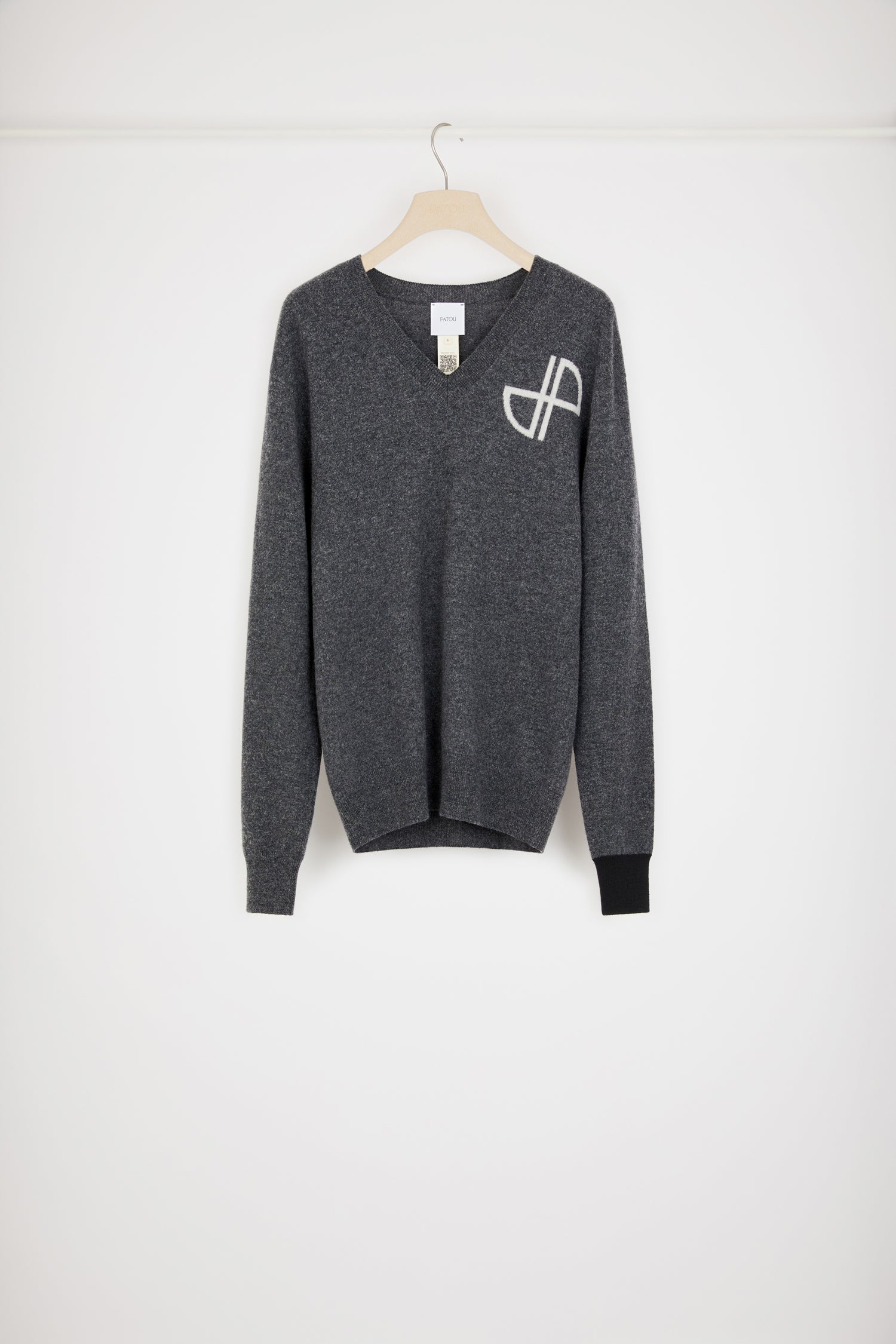 Patou Knitwear KN1328041963A pull laine cachemire gris