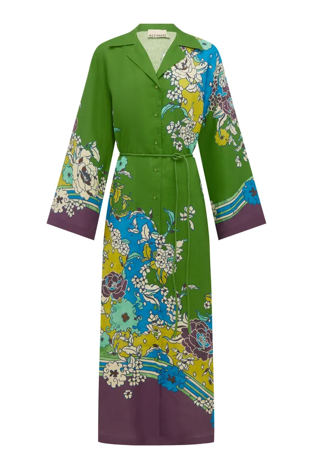 Alemaïs Nanci Shirtdress robe chemise lin floral