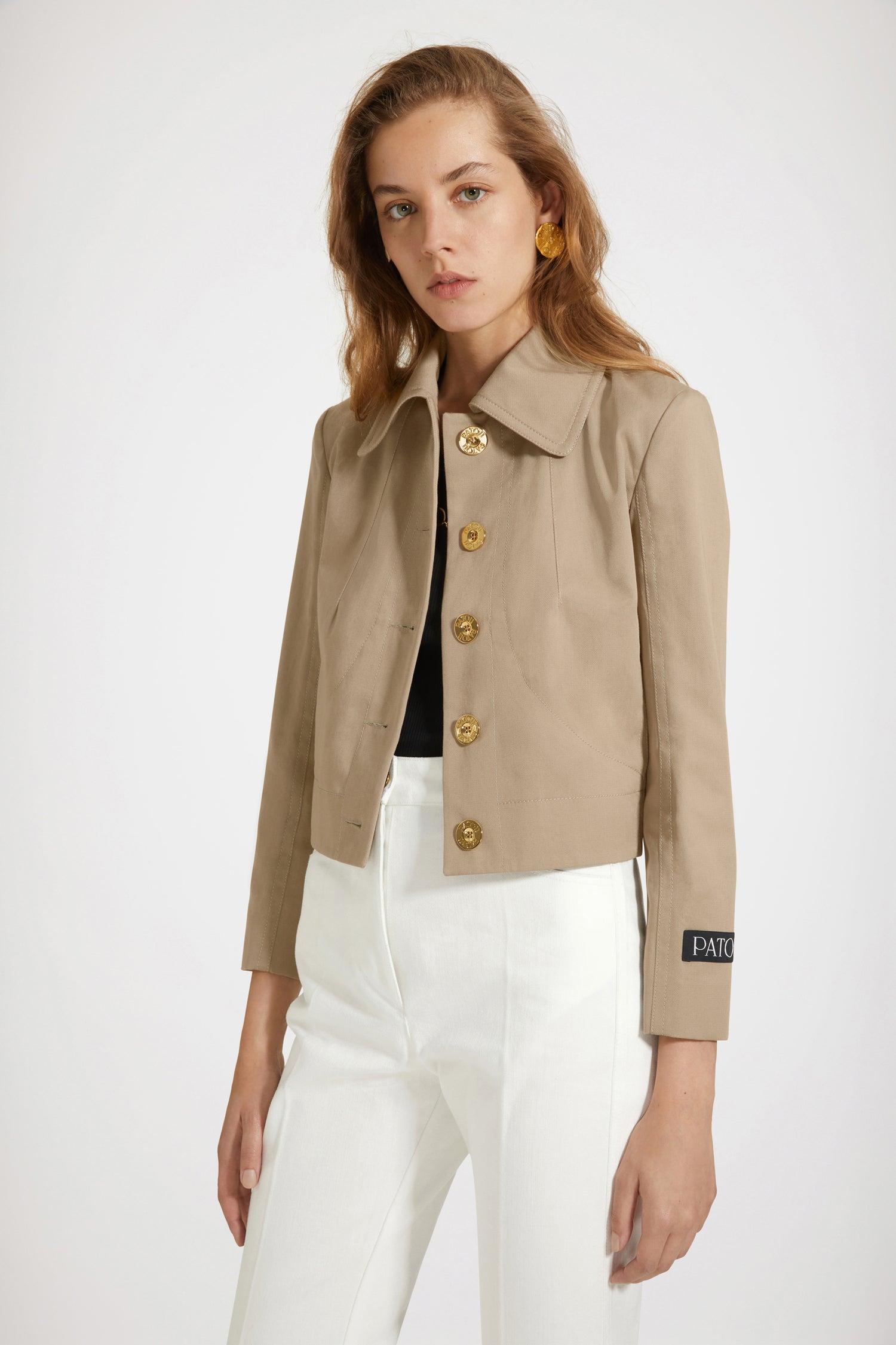 Patou Jackets veste tailleur JA029 Parchment coton bio
