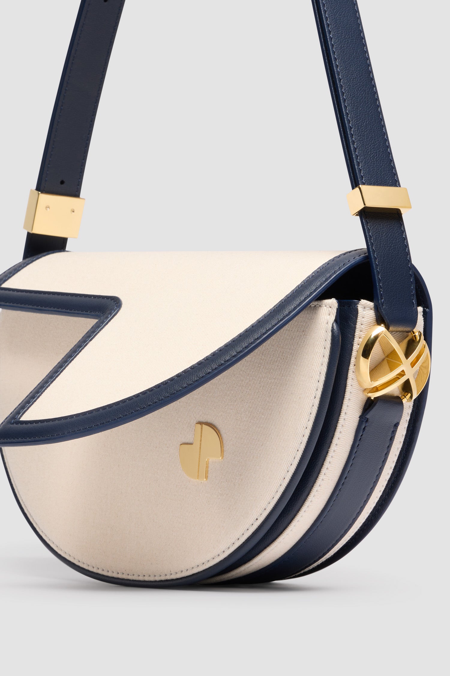 Patou Bags Le Patou sac cuir toile bleu marine noir